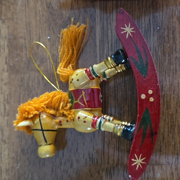 2 Vintage Allegro Russ Wooden Rocking Horse Hand Made - Picture 4 of 7